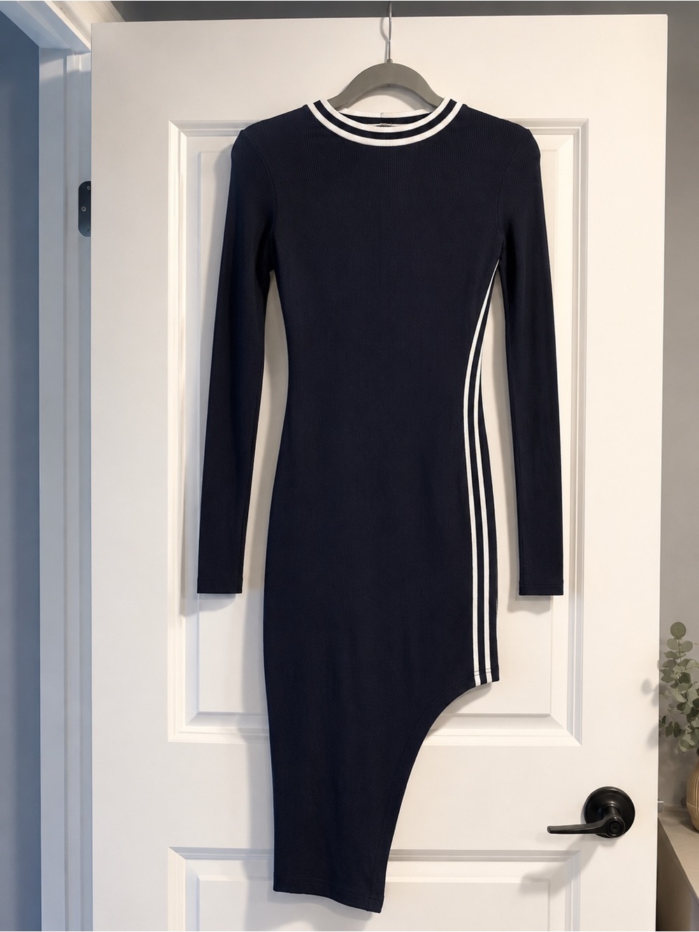 The Fifth Label Navy and White Ribbed Top